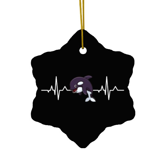 Killerwhale Predator Animal Gift Heartbeat Orca Ceramic Ornaments