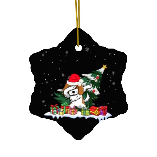 Saint Bernard Christmas Dabbing Santa Xmas Pajama Ceramic Ornaments
