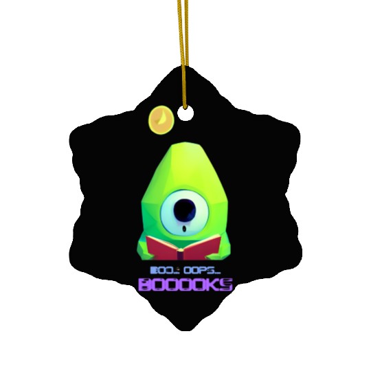 Cute Ghost Book Reading Teacher Funny Halloween Ceramic Ornaments