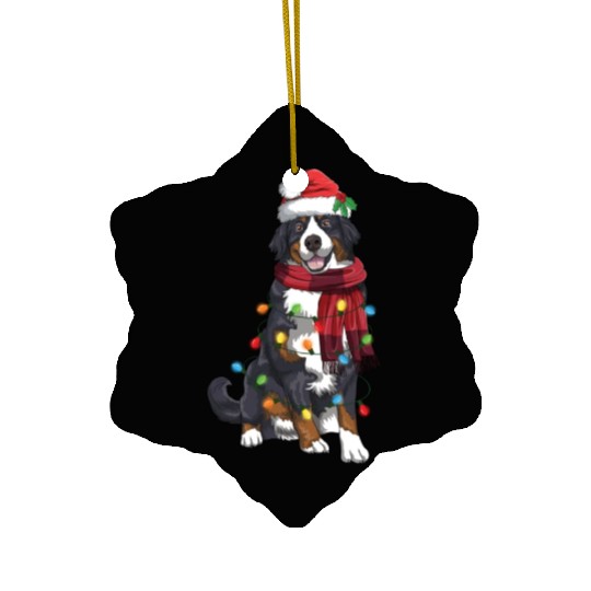 Bernese Mountain Christmas Light Funny Dog Lover Ceramic Ornaments