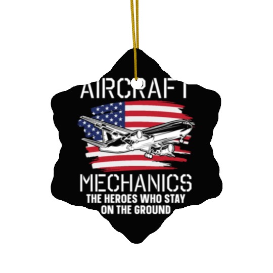 Aircraft Mechanic Us Flag Ceramic Ornaments