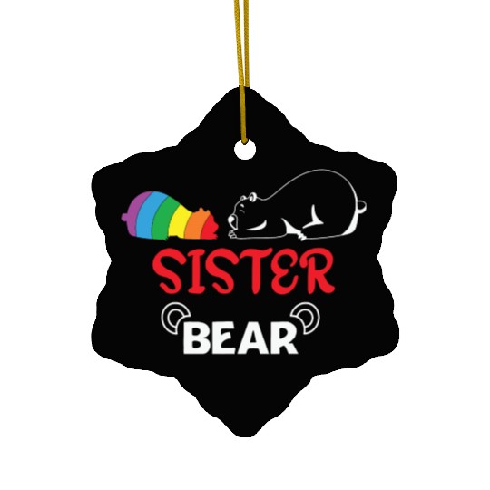 LBGT Flag Gay Pride Human Sister Bear Ceramic Ornaments