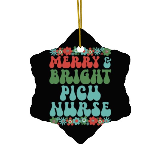 PICU Nurse Christmas Pediatric ICU Nurses Xmas Ceramic Ornaments