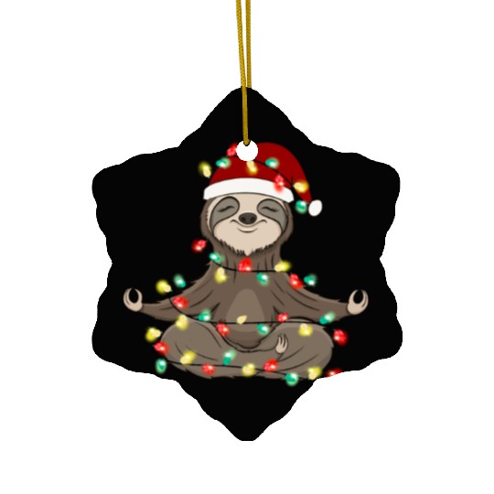 Christmas Animal Sloth Fairy Lights Hat Ceramic Ornaments