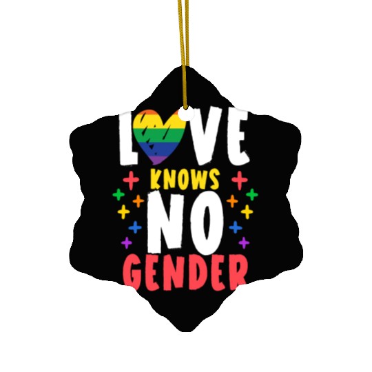 Love Knows No Gender Rainbow Pride Month Ceramic Ornaments