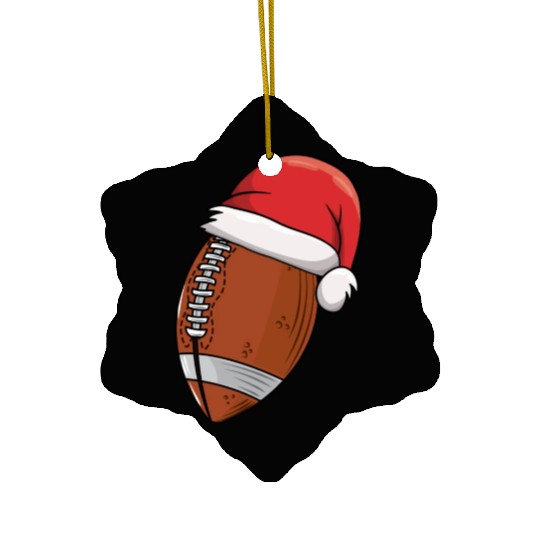 Christmas Football Santa American Football Xmas Ceramic Ornaments