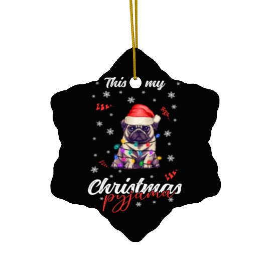 Winter Christmas Pyjama Pug Ceramic Ornaments