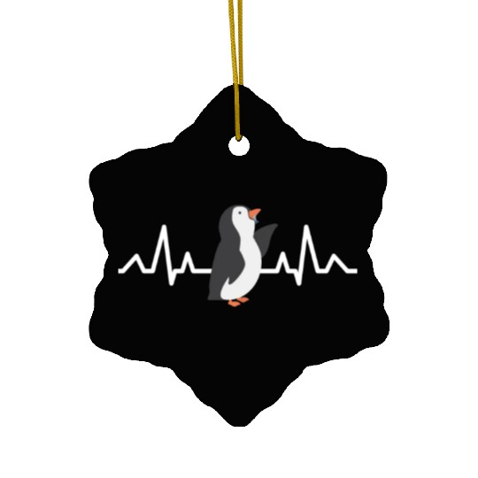 Antarctica Animal Lover Gift Heartbeat Penguin Ceramic Ornaments