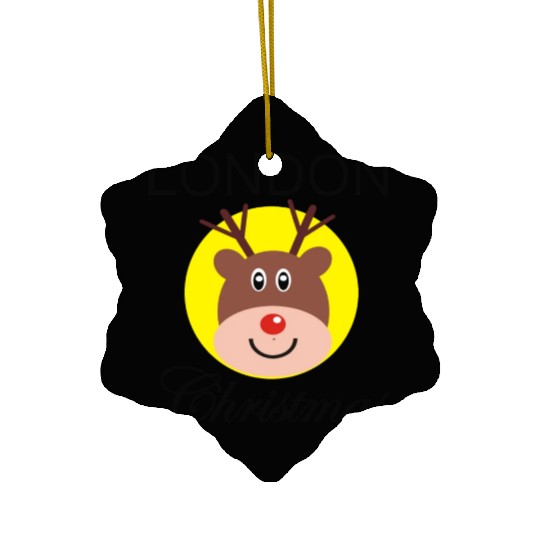 Funny Christmas Rudolph gift for Londoner Ceramic Ornaments