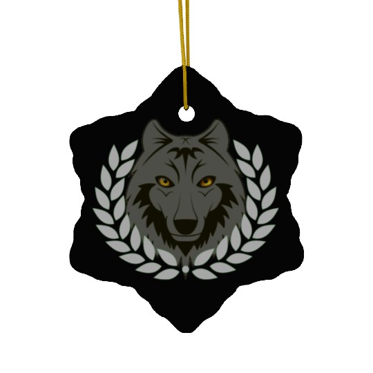 alpha wolf Ceramic Ornaments