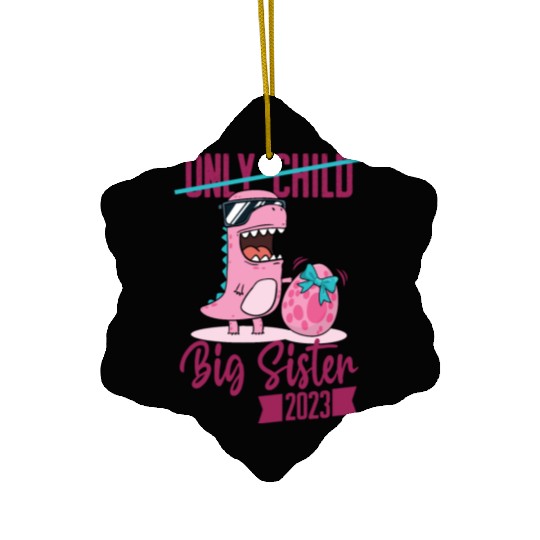 Only Child Big sister 2023 pregnancy baby girls Ceramic Ornaments