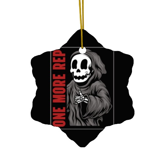 Weightlifting Grim Reaper Gym Workout Humor Ceramic Ornaments