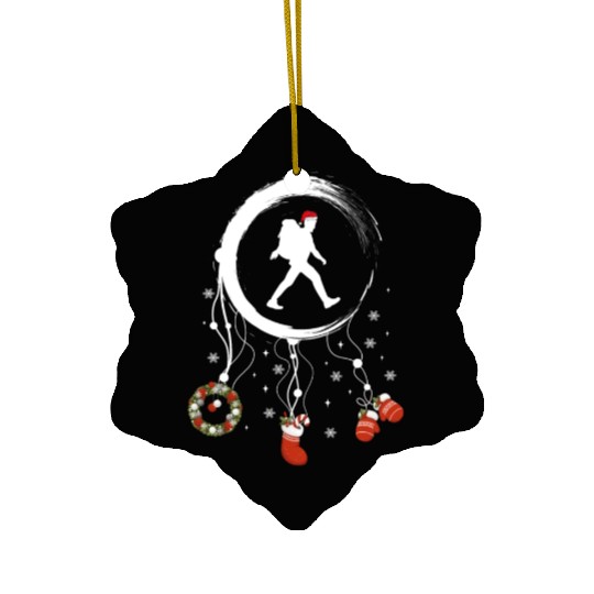 Winter dreamcatcher Christmas Hiking Ceramic Ornaments