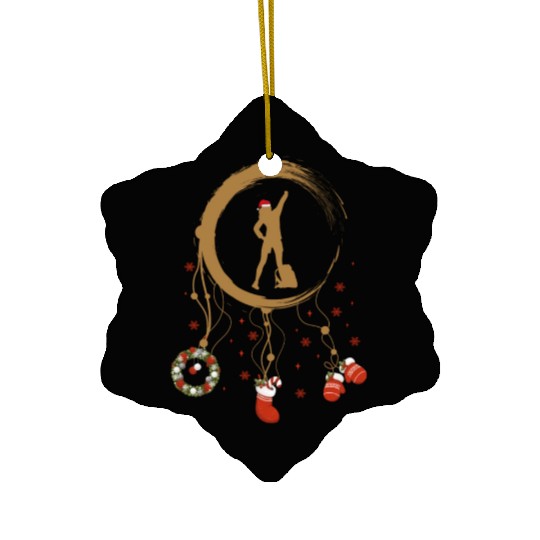 Winter dreamcatcher Christmas Hiking Ceramic Ornaments