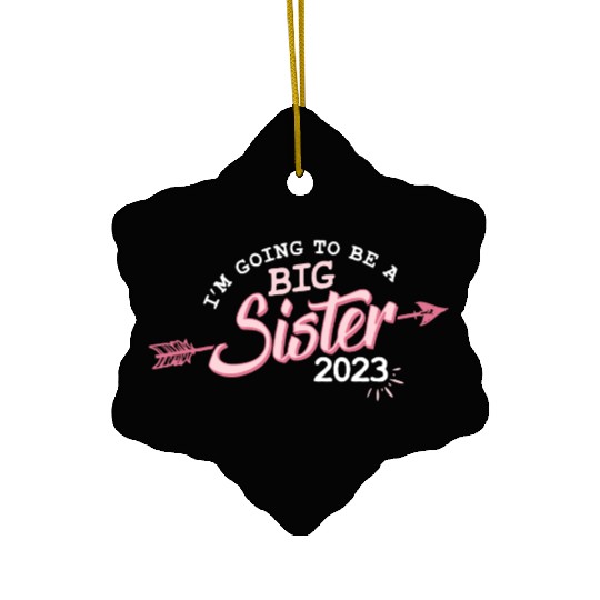 Going to be a Big sister 2023 pregnancy baby girls Ceramic Ornaments