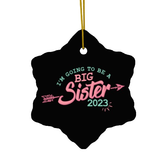 Going to be a Big sister 2023 pregnancy baby girls Ceramic Ornaments