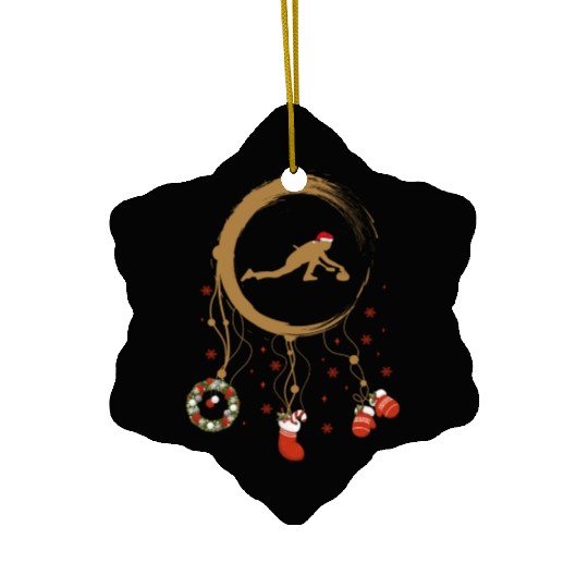 Winter dreamcatcher Christmas Curling Ceramic Ornaments