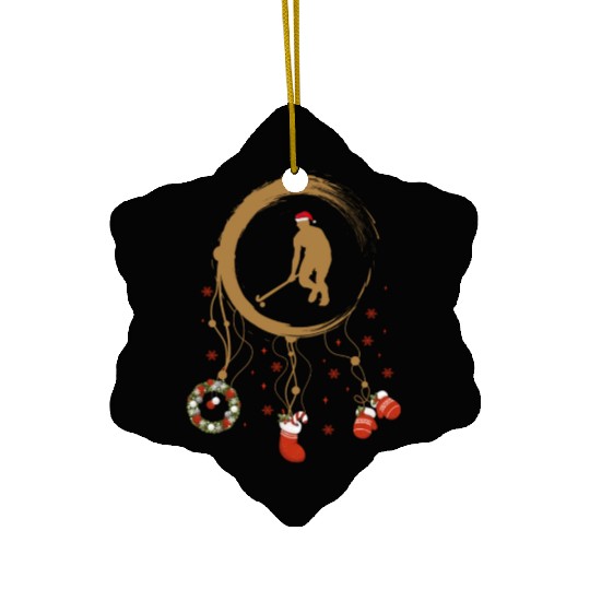 Winter dreamcatcher Christmas field hockey Ceramic Ornaments