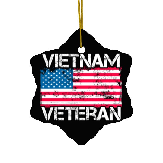 Vietnam Veteran Vintage Us Flag Military Vet Ceramic Ornaments