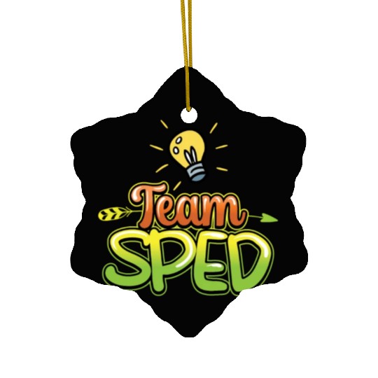 Team Sped Awareness Special Education Teacher Ceramic Ornaments