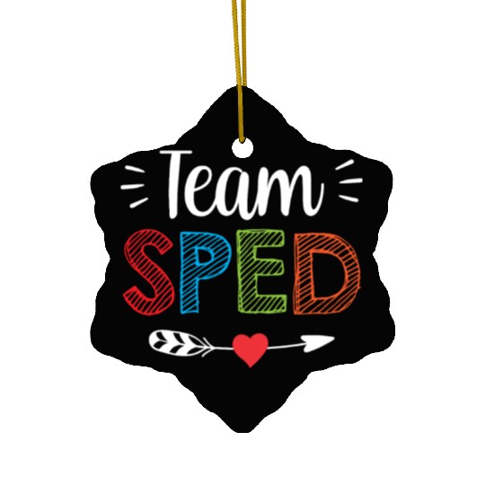 Team Sped Teacher Special Education Awareness Ceramic Ornaments