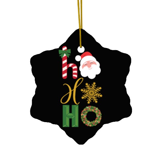 Ho Ho Ho Christmas icons Ceramic Ornaments
