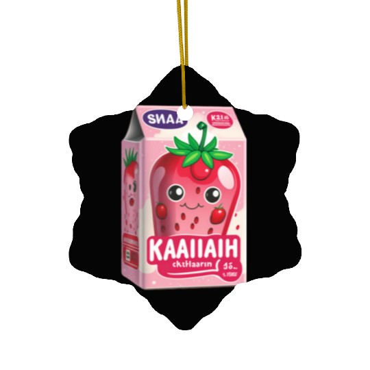 Strawberry Milk Kawaii Ceramic Ornaments