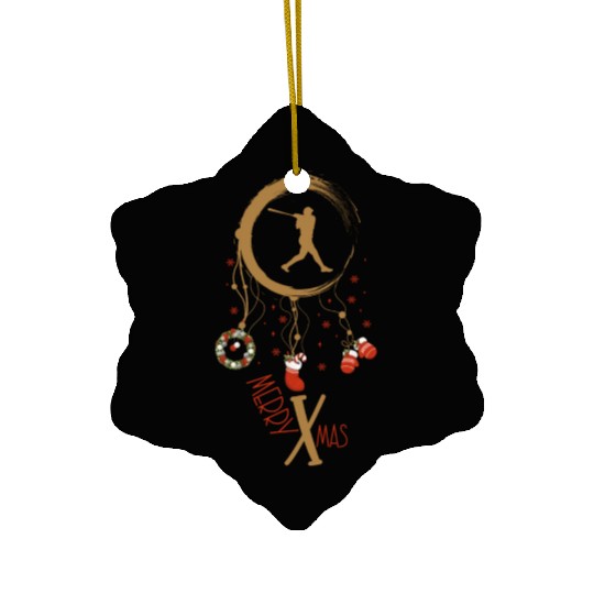 Winter dreamcatcher Christmas Baseball Ceramic Ornaments