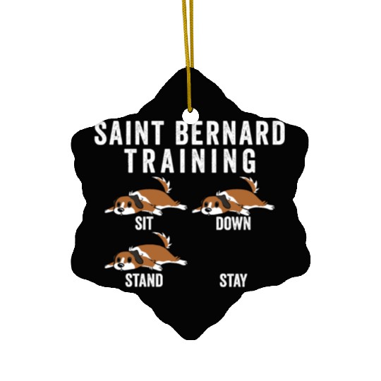 Saint Bernard Training Ceramic Ornaments