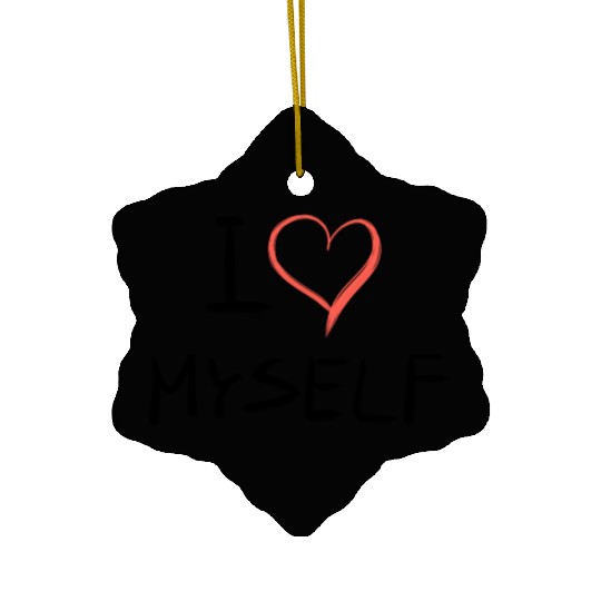 i love me heart text Ceramic Ornaments