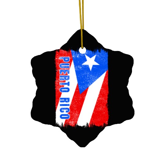 Puerto Rico flag Ceramic Ornaments