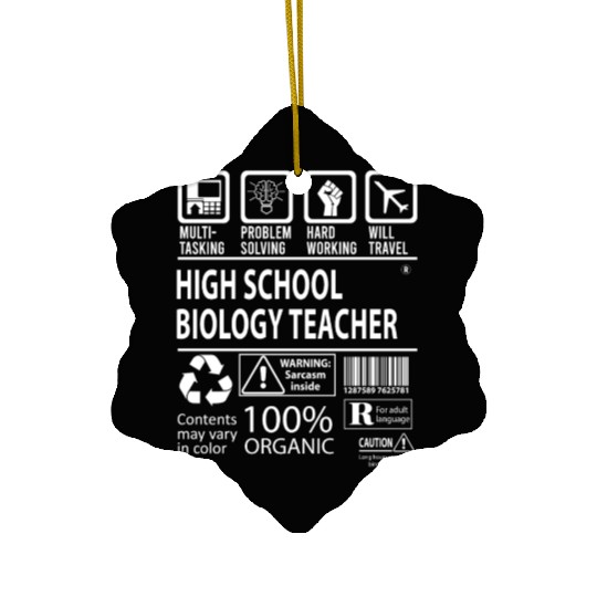 High School Biology Teacher Ceramic Ornaments - Multitasking
