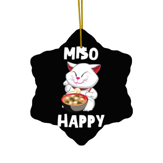 Miso Happy Funny Japanese Cat Miso Ceramic Ornaments