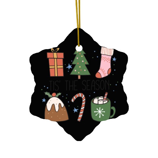 Tis the Season Christmas Ceramic Ornaments
