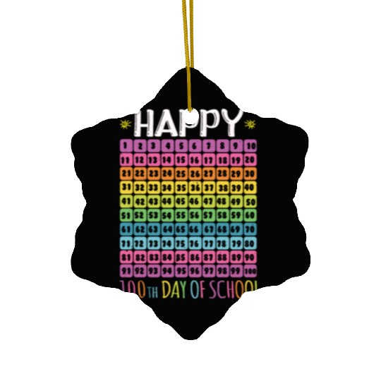 Number Student 100th Day Happy 100 Days Of School Ceramic Ornaments