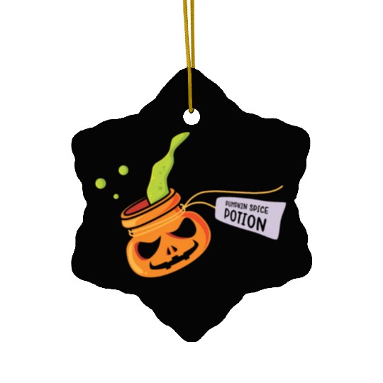 Pumpkin Spice Potion Coffee Enthusiast Halloween Ceramic Ornaments
