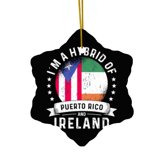 Puerto Rico Flag Ireland Grown Country Flags Ceramic Ornaments