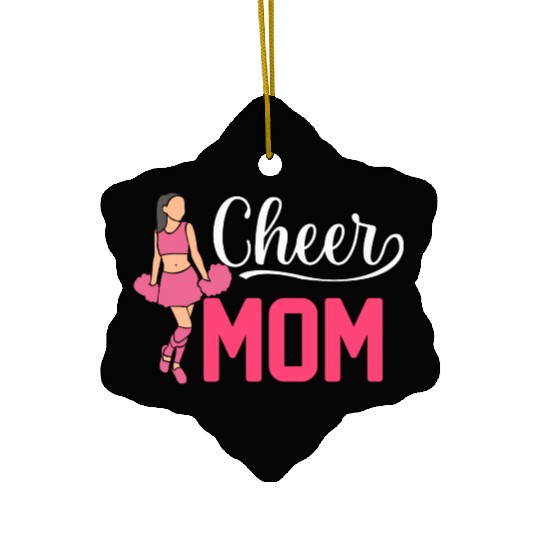 Womens Cheer Mom Gymnastics Cheerleading Mom Squad Ceramic Ornaments