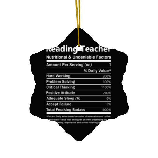 Reading Teacher Ceramic Ornaments - Nutritional And Undeniab