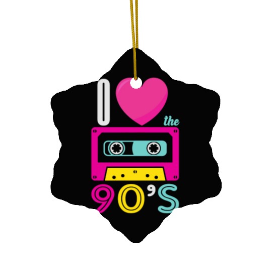 1990's 90s I Heart Nineties I Love the 90's Old Ceramic Ornaments