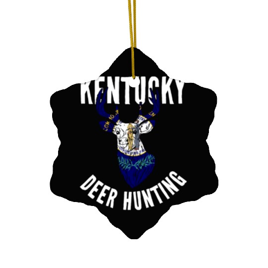 Kentucky Deer Hunting Buck Stag Hunter Ceramic Ornaments