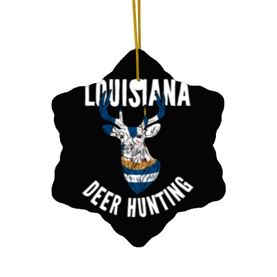 Louisiana Deer Hunting Buck Stag Hunter Ceramic Ornaments