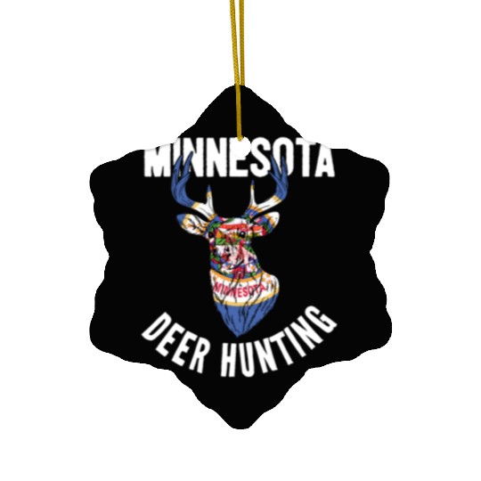 Minnesota Deer Hunting Buck Stag Hunter Ceramic Ornaments
