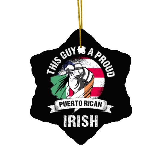Puerto Rico Flag Ireland Grown Men Boys Guy Ceramic Ornaments