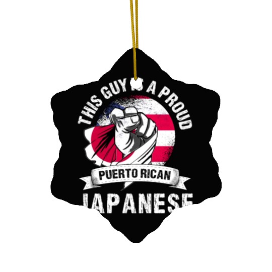 Puerto Rico Flag Japan Grown Men Boys Guy Ceramic Ornaments