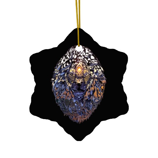 Beautiful Painting of a Lion of my Paintings Ceramic Ornaments