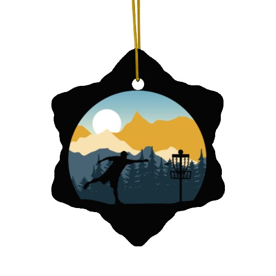 Disc Golf - Disc Golfing Player Ultimate Frisbee Ceramic Ornaments
