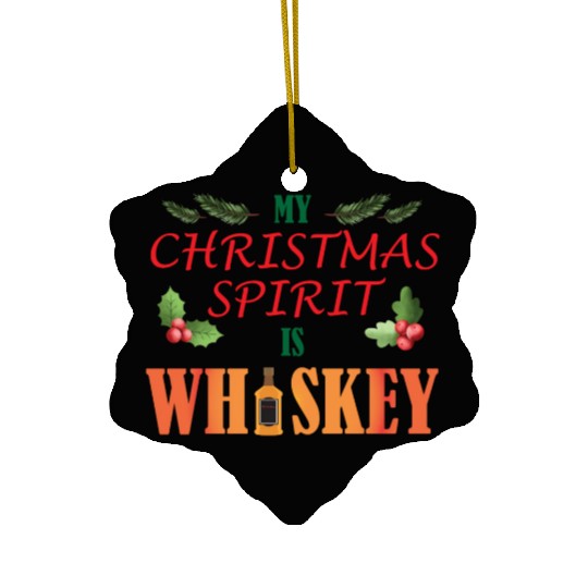 Christmas Spirit Whiskey Ceramic Ornaments