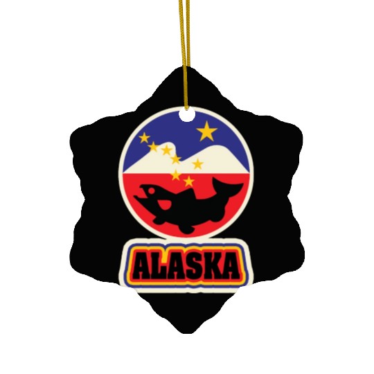 US States ALASKA Ceramic Ornaments