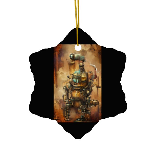 Rusty robot Ceramic Ornaments